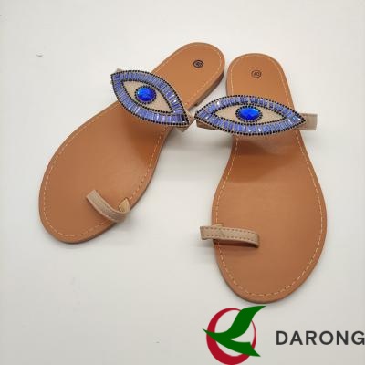 2023 Women Shoes Sandals Large Size Flat Low Heel Rubber PU Pullover Toe